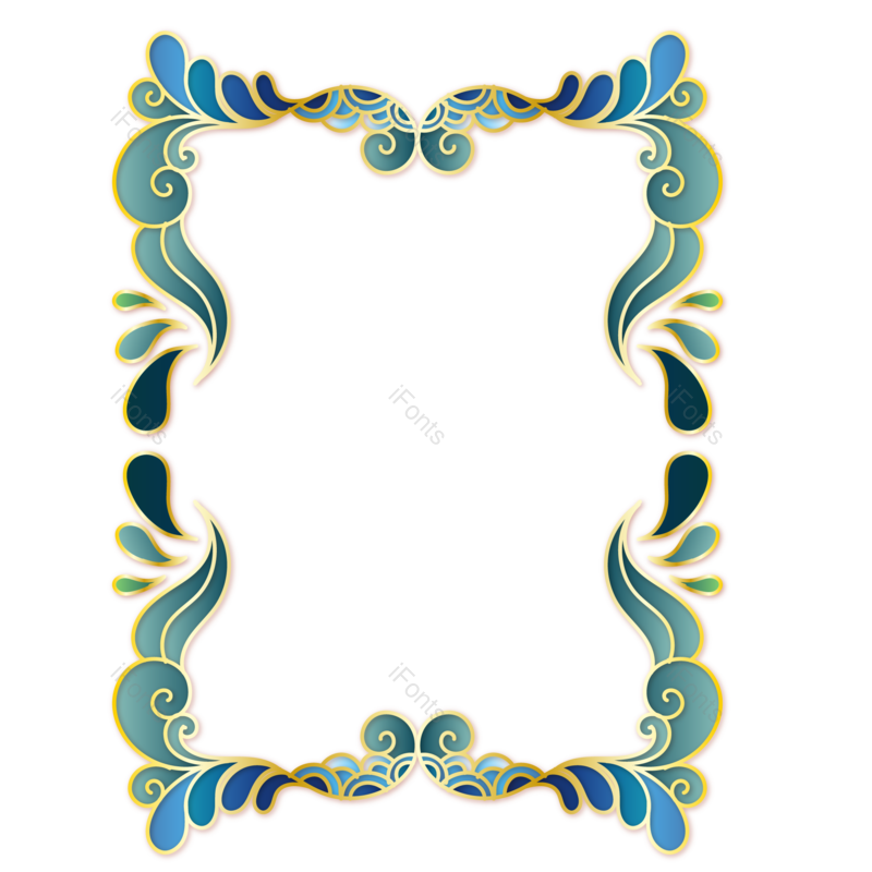 边框图片,中国风元素,绿色PNG,矢量免抠素材
